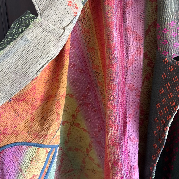 NWT Sapana Dreams Slim Short Kantha Quilt Blanket Jacket - Picture 3 of 12